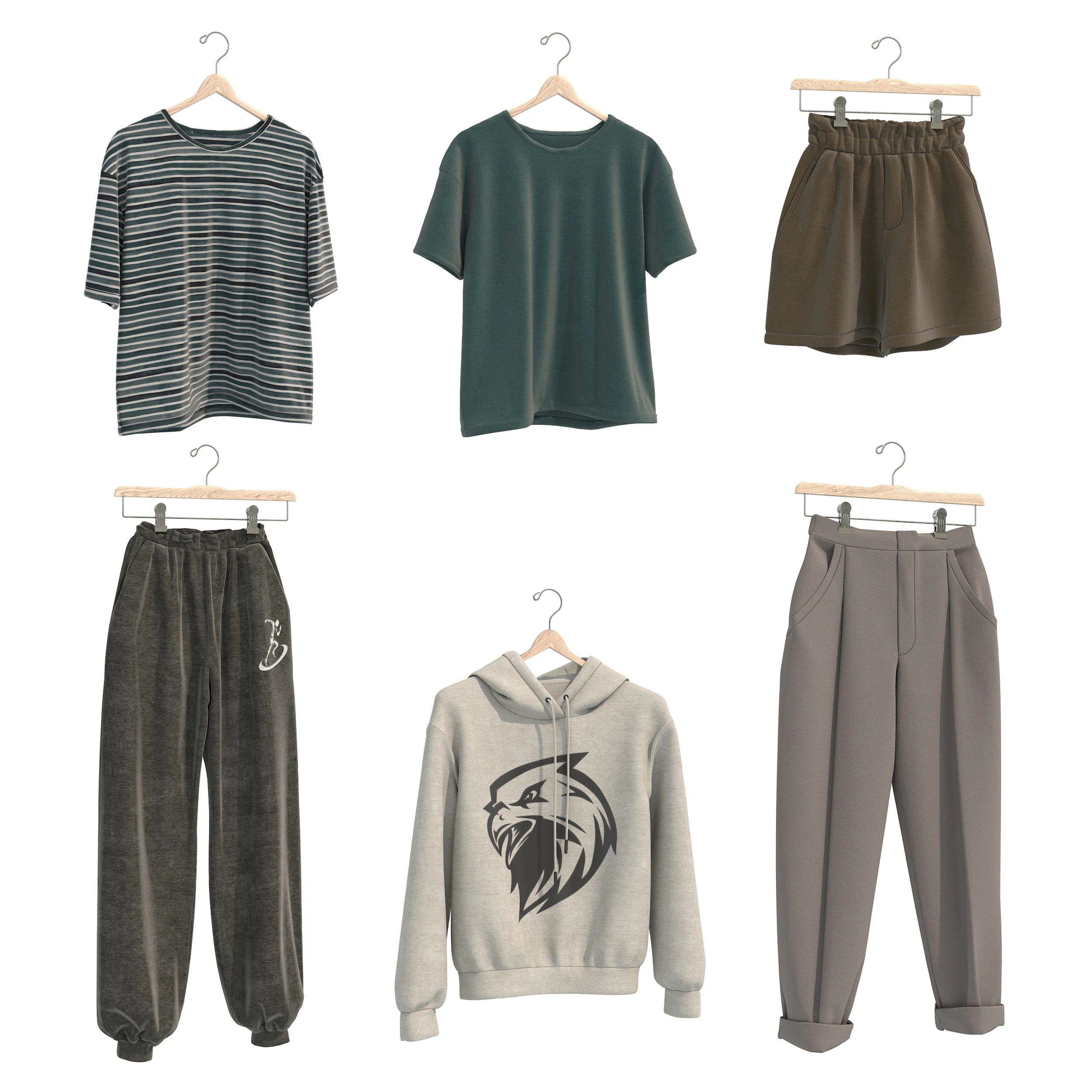 Clothing on Hanger 12 3D Model .c4d .max .obj .3ds .fbx .stl .blend