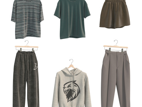 Clothing on Hanger 12 Modelo 3D
