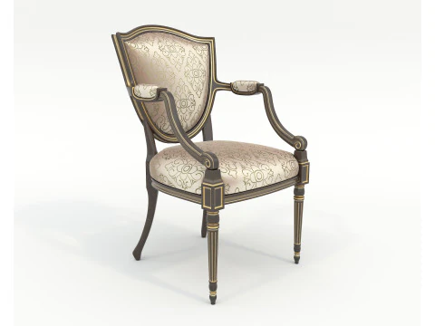 European style Dining Table and Chairs 13 3D Model
