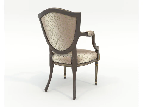 European style Dining Table and Chairs 13 3D Model