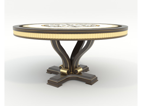 European style Dining Table and Chairs 13 Modèle 3D