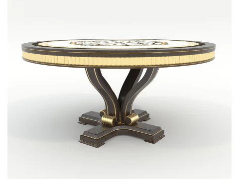 European style Dining Table and Chairs 13 3D Model