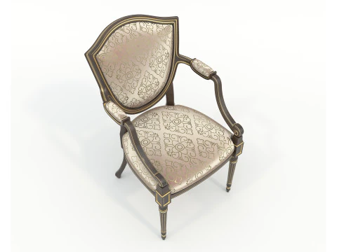 European style Dining Table and Chairs 13 3D Model