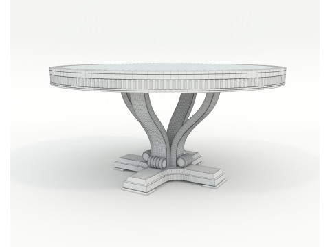 European style Dining Table and Chairs 13 Modèle 3D
