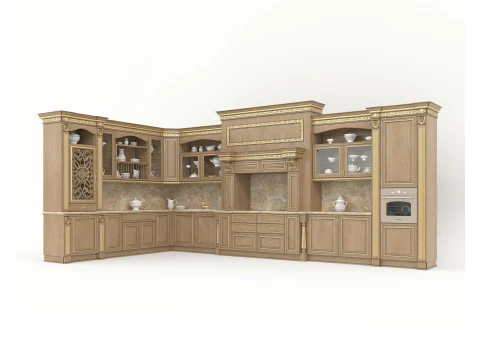 क्लासिक यूरोपीय शैली रसोई कैबिनेट 22 3D मॉडल