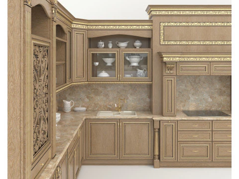 Classic European style Kitchen Cabinet 22 3D Model