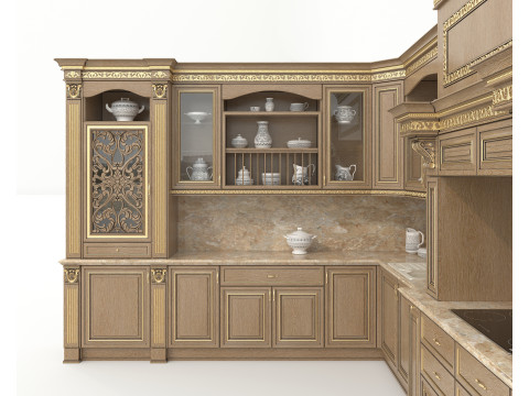 Classic European style Kitchen Cabinet 22 Model 3D