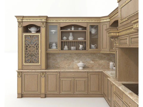 Classic European style Kitchen Cabinet 22 3D Model