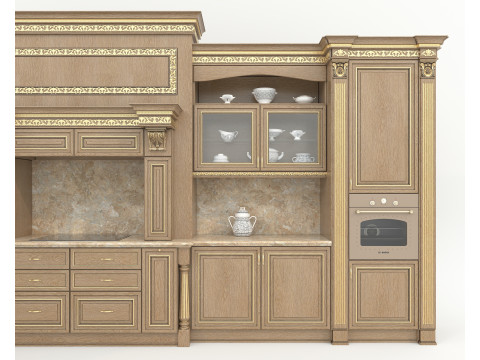 Classic European style Kitchen Cabinet 22 Model 3D