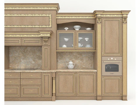 Classic European style Kitchen Cabinet 22 3D Model