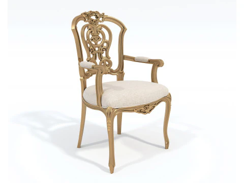 Classic European style Dining Table and Chairs 54 3D Model