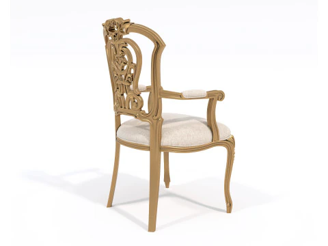 Classic European style Dining Table and Chairs 54 3D Model