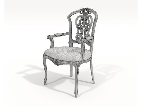 Classic European style Dining Table and Chairs 54 Model 3D