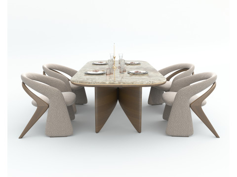 Modern Dining Table and Chairs 41 3D Модель
