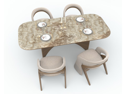 Modern Dining Table and Chairs 41 3D Модель