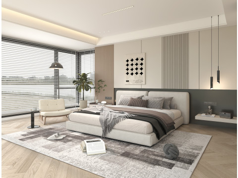 Modern Bedroom Scene 46 3Dモデル
