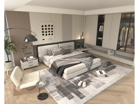 Modern Bedroom Scene 46 3Dモデル