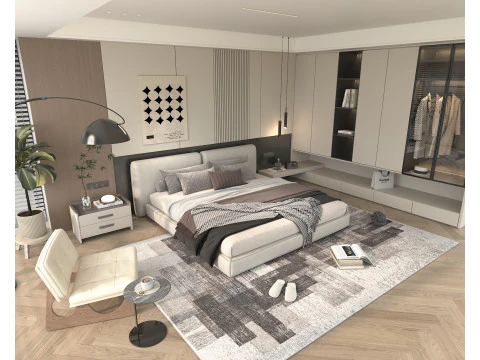 Moderne Schlafzimmerszene 46 3D Modell