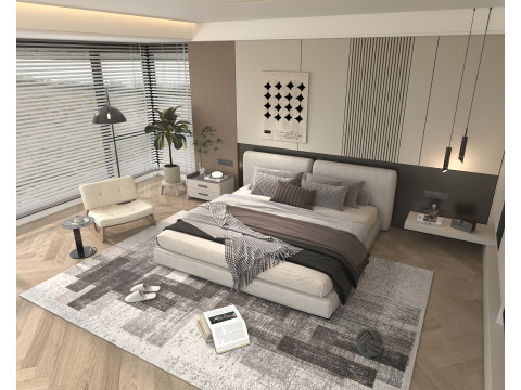 Modern Bedroom Scene 46 3Dモデル