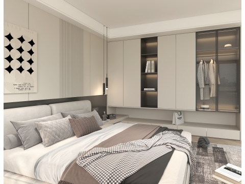 Modern Bedroom Scene 46 3Dモデル