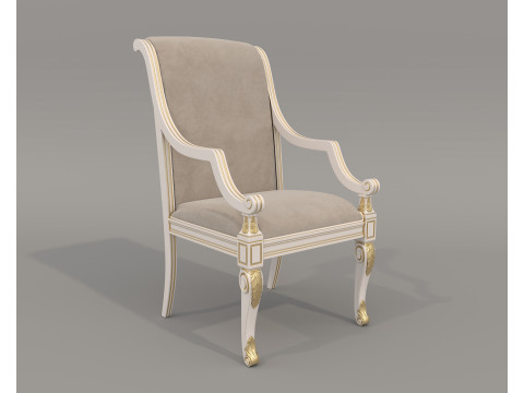 European style Dining Table and Chairs 14 3D Model