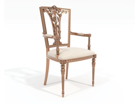 Mesa e cadeiras cl&aacute;ssicas de estilo europeu 11 Modelo 3D