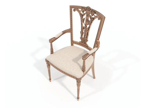 Mesa e cadeiras cl&aacute;ssicas de estilo europeu 11 Modelo 3D