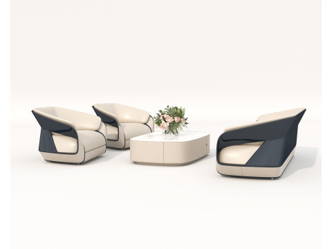 Modern Sofa and Armchair set 6 3D Model
