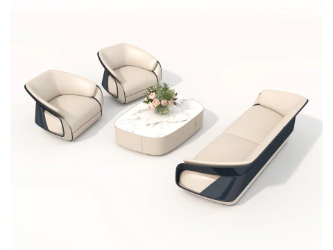 Modern Sofa and Armchair set 6 3D Model