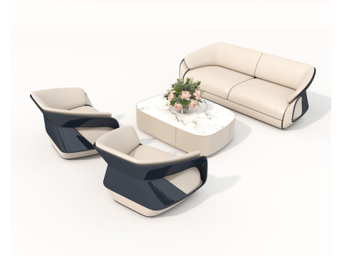 Modern Sofa and Armchair set 6 3Dモデル