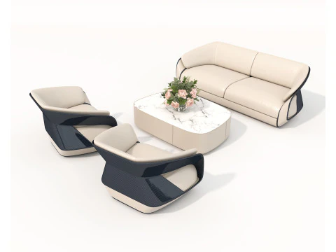 Modern Sofa and Armchair set 6 3D Model