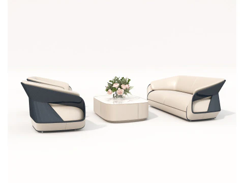 Modern Sofa and Armchair set 6 3D Model