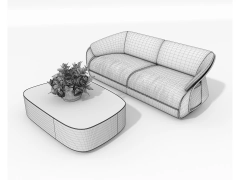 Modern Sofa and Armchair set 6 3D Model