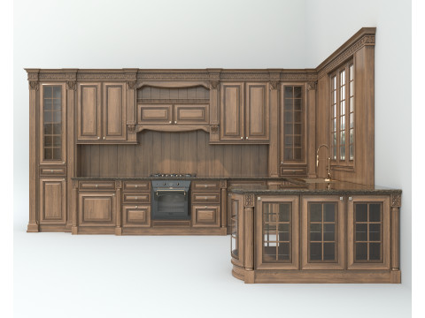 Classic European style Kitchen Cabinet 23 Modelo 3D