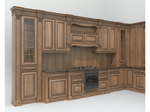 Classic European style Kitchen Cabinet 23 Modelo 3D