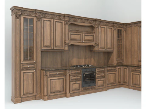 Classic European style Kitchen Cabinet 23 3D Model