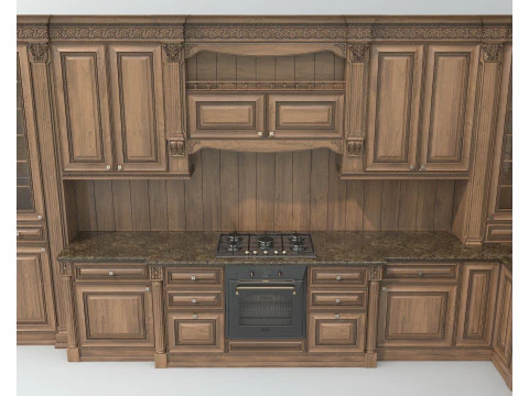 Classic European style Kitchen Cabinet 23 3D Model