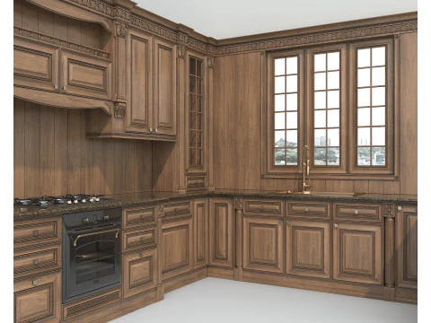 Classic European style Kitchen Cabinet 23 3D Model