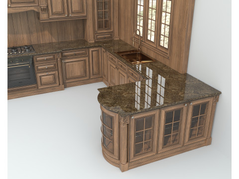 Classic European style Kitchen Cabinet 23 Modelo 3D