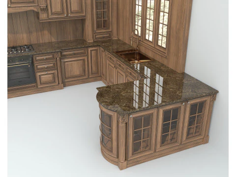 Classic European style Kitchen Cabinet 23 3D Model