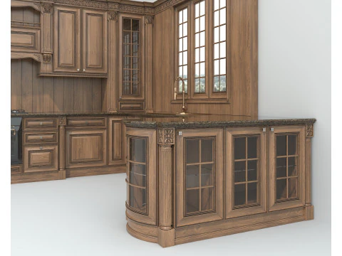Classic European style Kitchen Cabinet 23 3D Model