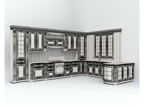 Classic European style Kitchen Cabinet 23 Modelo 3D
