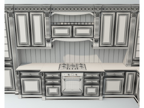 Classic European style Kitchen Cabinet 23 Modelo 3D