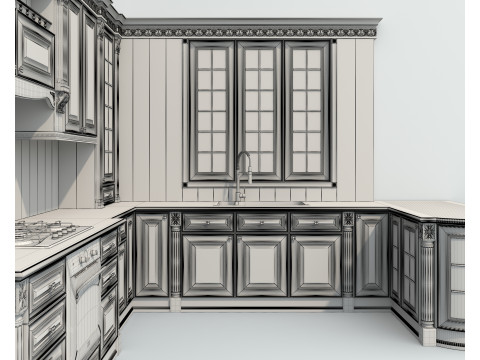 Classic European style Kitchen Cabinet 23 Modelo 3D