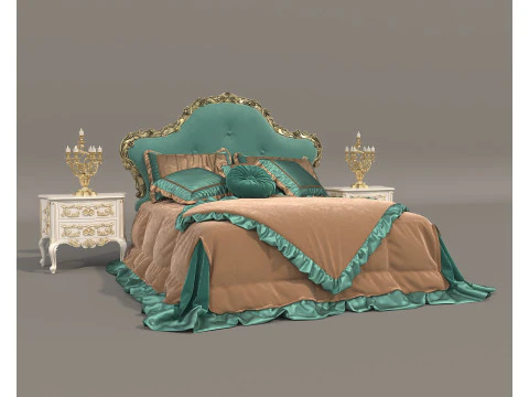 クラシックヨーロピアンスタイルベッドセット61 3Dモデル