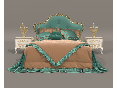 Classic European style Bed set 61 3Dモデル