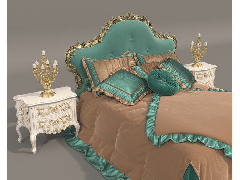 Classic European style Bed set 61 3Dモデル