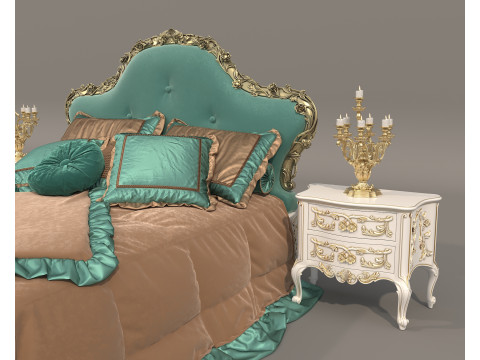 Classic European style Bed set 61 3Dモデル