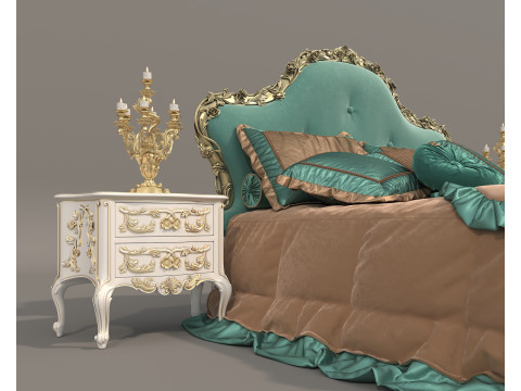 Classic European style Bed set 61 3Dモデル