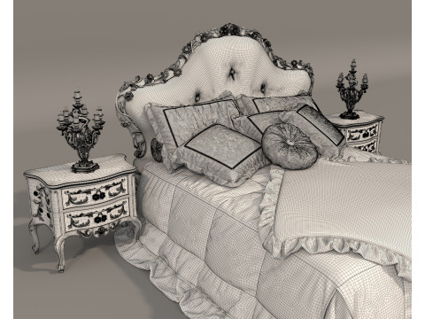 Classic European style Bed set 61 3Dモデル